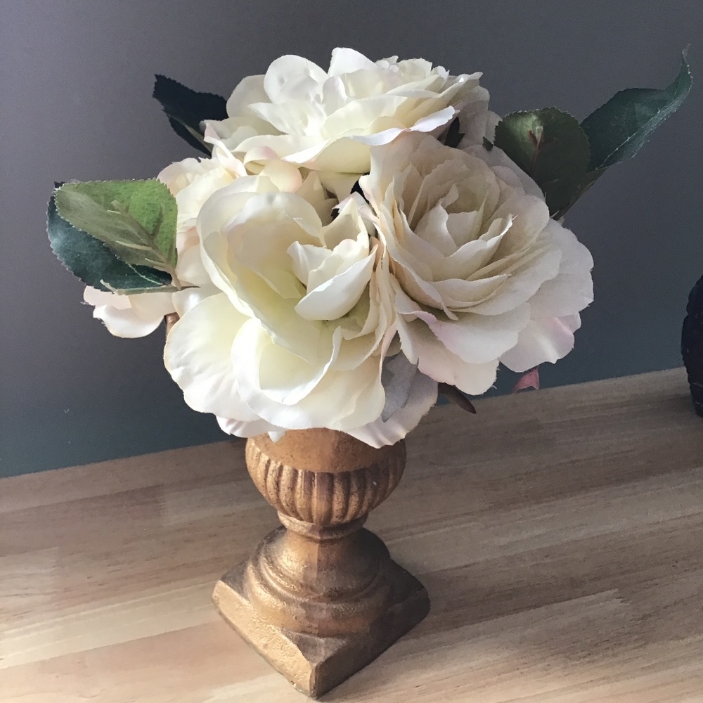 Faux Flowers in Urn